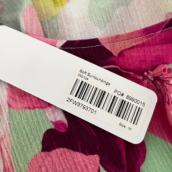 Soft Surroundings Womens Siesta Key Tunic Pink Floral Print Cotton size Medium - Picture 13 of 14